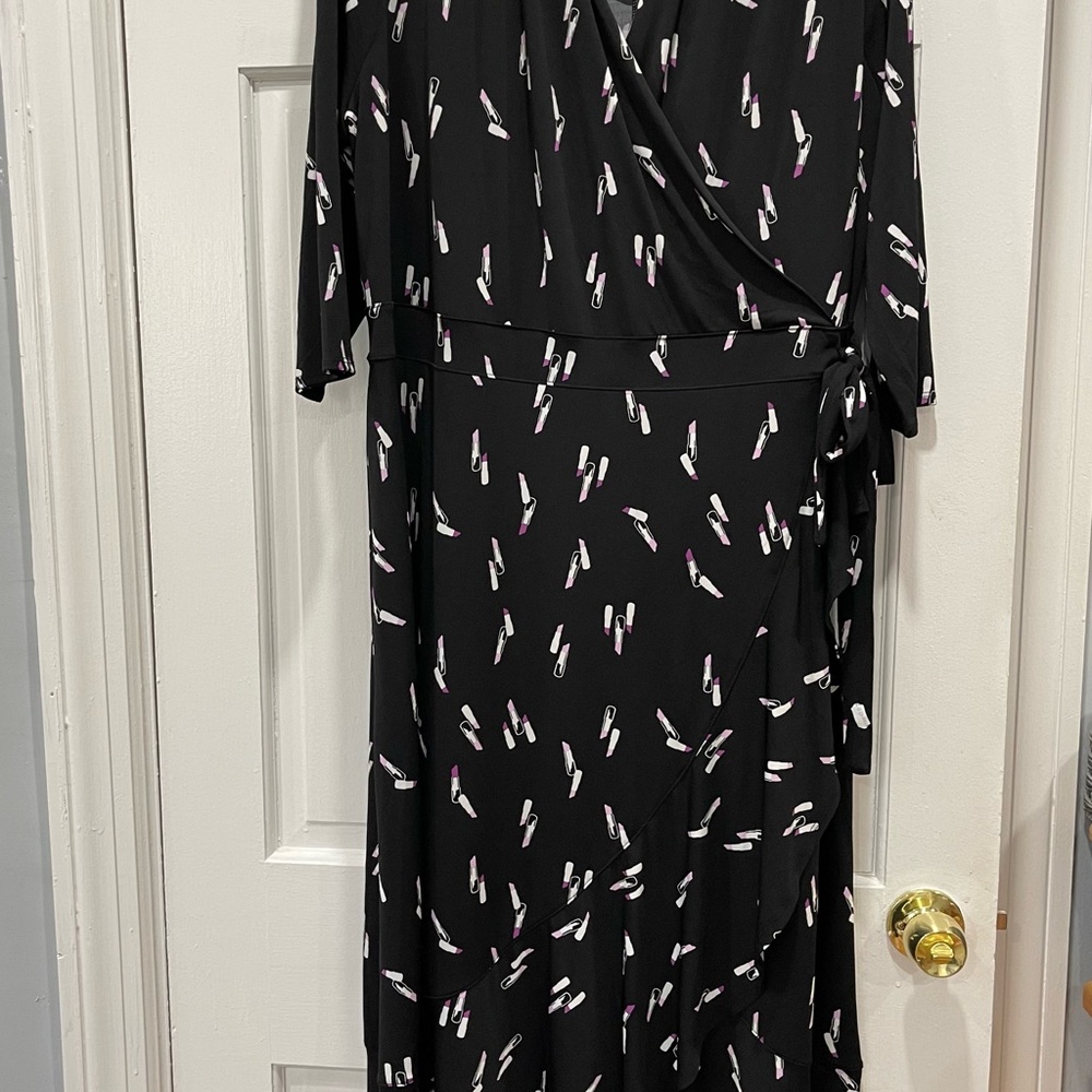 Lane Bryant Black Lipstick Print Dress